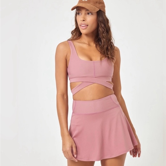 L*Space Active Riggs Skort, Small, Rose - Picture 2 of 5